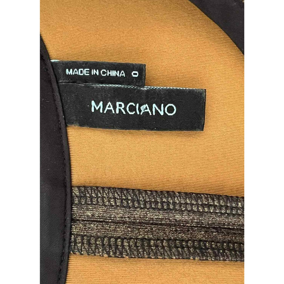 Marciano Women's Black Metallic Neoprene Sleeveless Mini-Dress Pockets - Size 0 - Picture 5 of 9